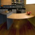 Curved counter & table as viewed from the living area. Curved counter & table as viewed from the living area.